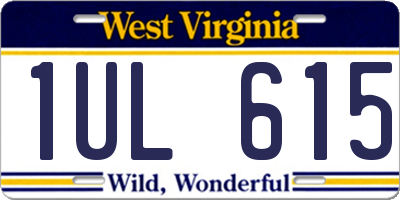 WV license plate 1UL615