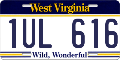 WV license plate 1UL616