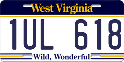 WV license plate 1UL618