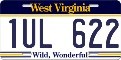 WV license plate 1UL622