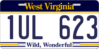 WV license plate 1UL623