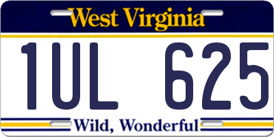WV license plate 1UL625