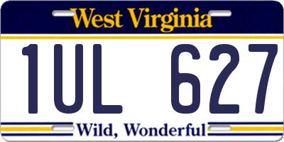 WV license plate 1UL627