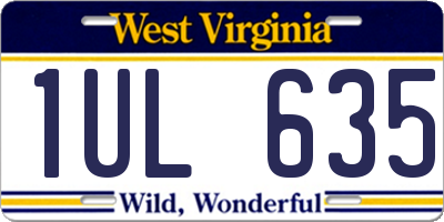 WV license plate 1UL635