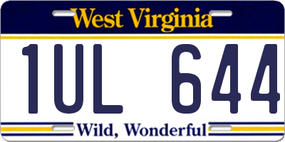 WV license plate 1UL644
