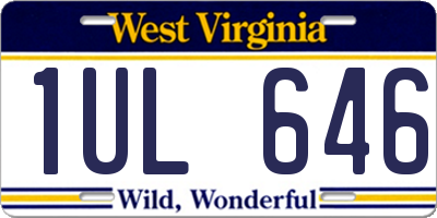 WV license plate 1UL646
