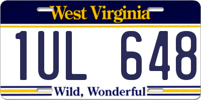 WV license plate 1UL648