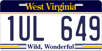 WV license plate 1UL649