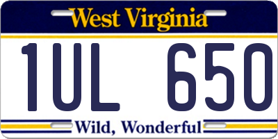 WV license plate 1UL650