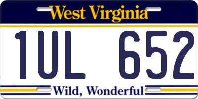 WV license plate 1UL652