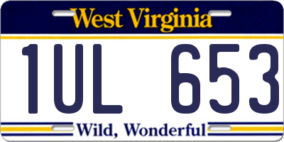 WV license plate 1UL653