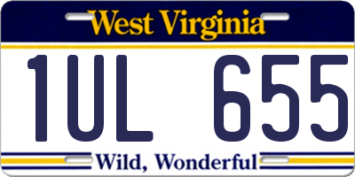 WV license plate 1UL655