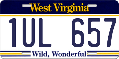 WV license plate 1UL657