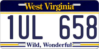 WV license plate 1UL658