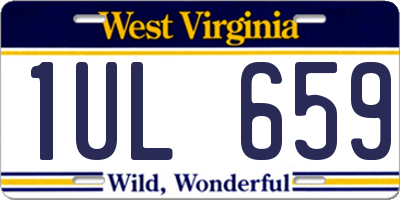 WV license plate 1UL659