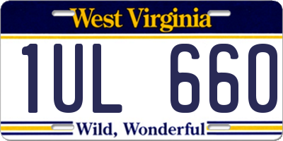 WV license plate 1UL660