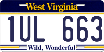 WV license plate 1UL663