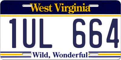 WV license plate 1UL664