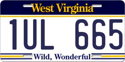 WV license plate 1UL665