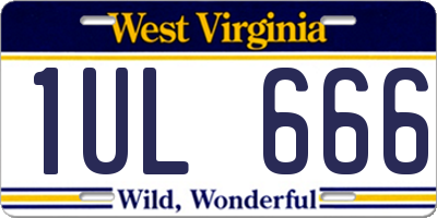 WV license plate 1UL666