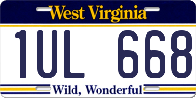 WV license plate 1UL668