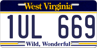 WV license plate 1UL669