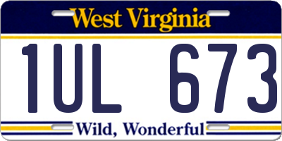 WV license plate 1UL673