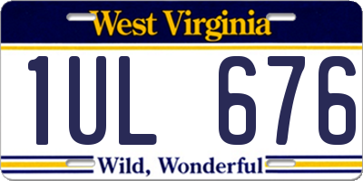 WV license plate 1UL676