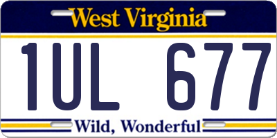 WV license plate 1UL677