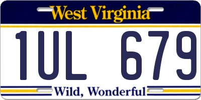 WV license plate 1UL679