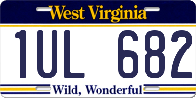 WV license plate 1UL682