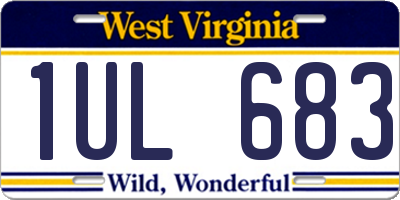 WV license plate 1UL683