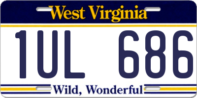 WV license plate 1UL686
