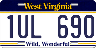 WV license plate 1UL690