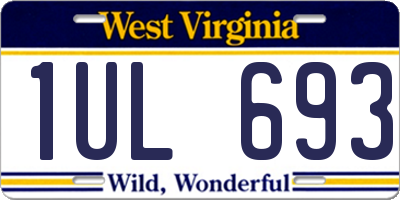 WV license plate 1UL693