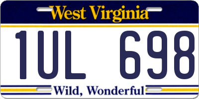 WV license plate 1UL698