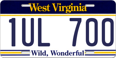 WV license plate 1UL700
