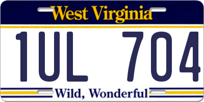 WV license plate 1UL704