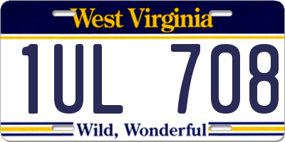 WV license plate 1UL708