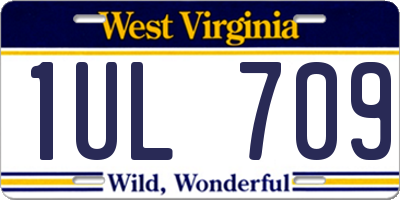 WV license plate 1UL709