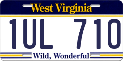 WV license plate 1UL710