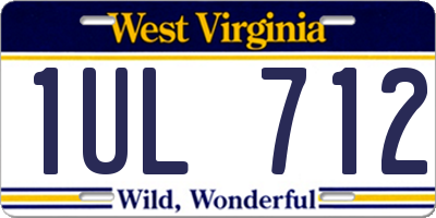 WV license plate 1UL712