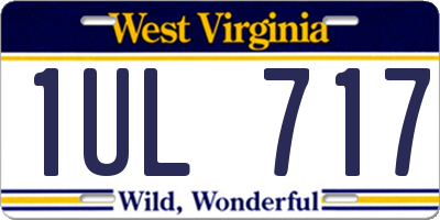 WV license plate 1UL717