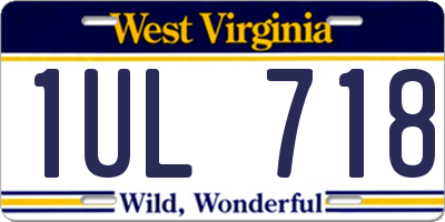 WV license plate 1UL718