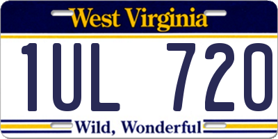 WV license plate 1UL720
