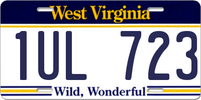 WV license plate 1UL723