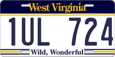 WV license plate 1UL724