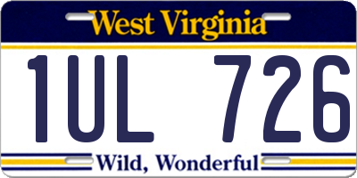 WV license plate 1UL726