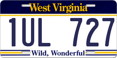 WV license plate 1UL727