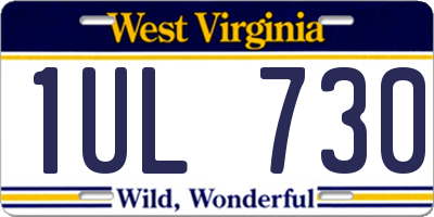 WV license plate 1UL730